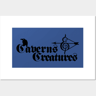 Caverns & Creatures Black Posters and Art